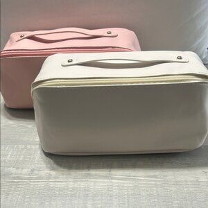 NEW Large Travel Makeup Bag - Pink or Cream